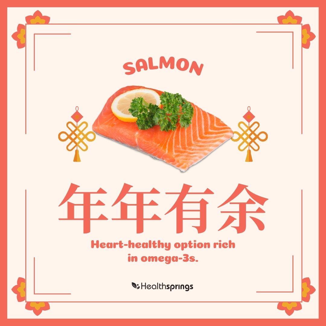 Chinese new year reunion dinner eat fish and salmon rich in omega 3